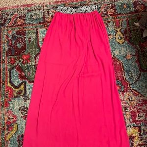 Hot pink maxi skirt